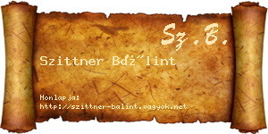 Szittner Bálint névjegykártya